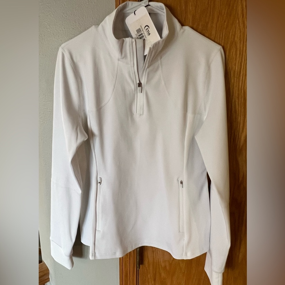 Zyia Active White Fitted Flight Jacket size L